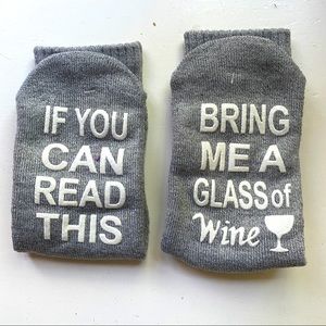 3/$28 NEW Bring me the wine novelty crew socks